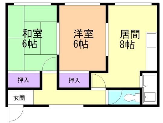 西線１１条駅（札幌市軌道線）の家具家電付き賃貸「第２サンコーマンション」メイン画像