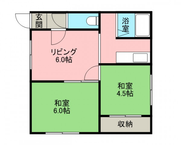 北海道の家具家電付き賃貸「北海道札幌市北区 2DK 0202」メイン画像