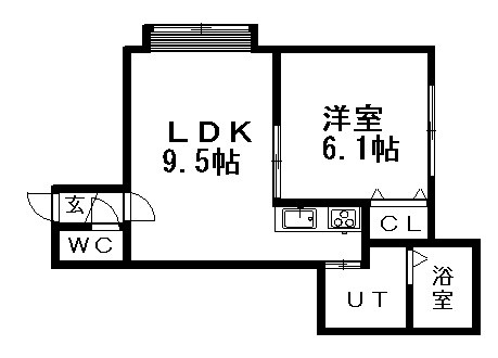 北海道の家具家電付き賃貸「北海道札幌市白石区 1LDK 0103」メイン画像