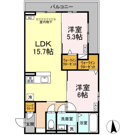 愛知県の家具家電付き賃貸「愛知県名古屋市中村区 2LDK 202」メイン画像