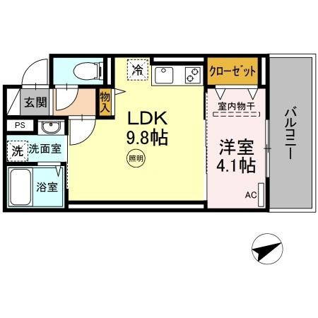 日本全国の家具家電付き賃貸「福岡県福岡市西区 1LDK 202」メイン画像
