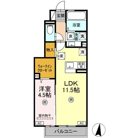 熊本駅（鹿児島本線）の家具家電付き賃貸「熊本県熊本市中央区 1LDK A103」メイン画像